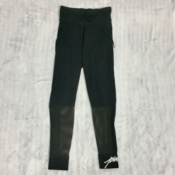 PINK Victorias Secret Leggings Mesh Calf Black - Picture 2 of 13